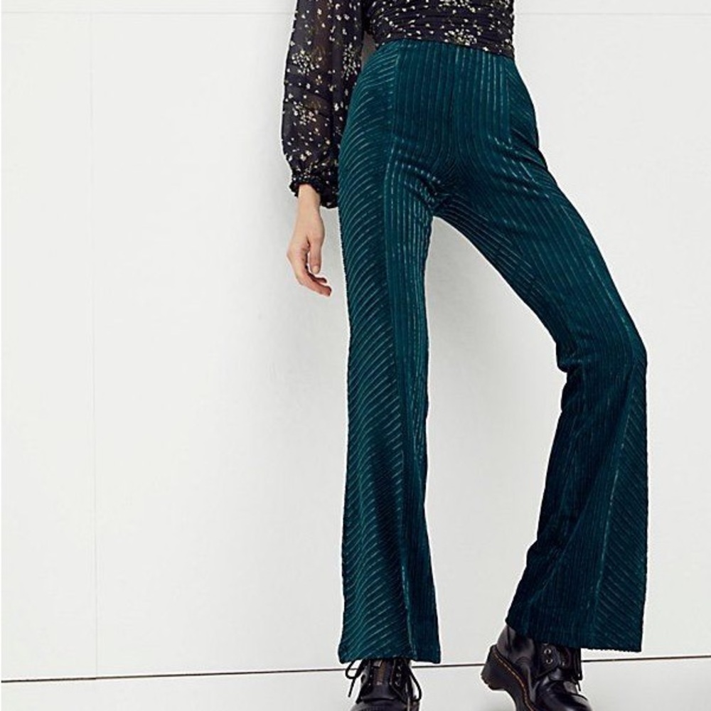 Free people flare crushed velvet pants